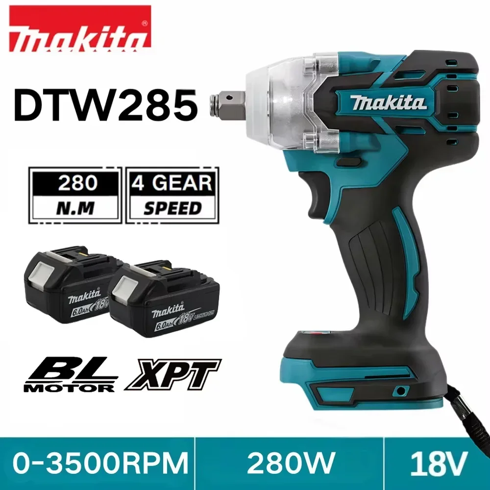 

Makita DTW285 280N.M Torque Brushless Electric Impact Wrench Cordless Electric Drill 1/2" Wrench Power Tools For 18V Battery
