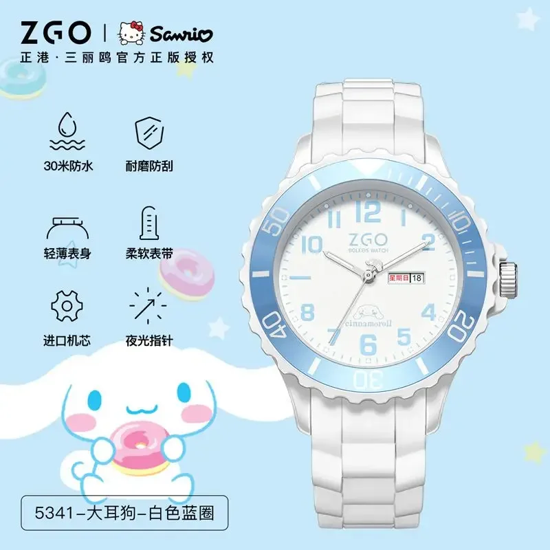 Sanrio Cinnamoroll светящиеся кварцевые часы для девочек высокое качество светящиеся часы детские подарки на день рождения