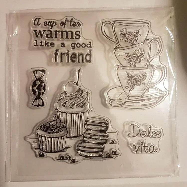 A Cup of Tea Warms Lie A Good Friend Scrapbook DIY Photo Cards Account Rubber Stamp Clear Stamp Transparent Stamp 10x10cm