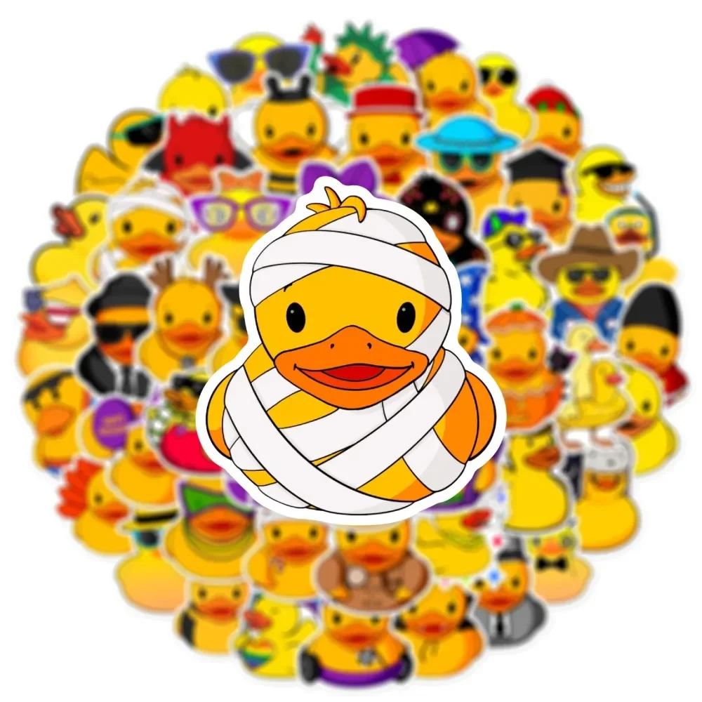 50pcs Cute Yellow Duck Stickers- Cartoon Waterproof Vinyl Decals for Laptops Water Bottles Phones -Perfect for Kids Adults