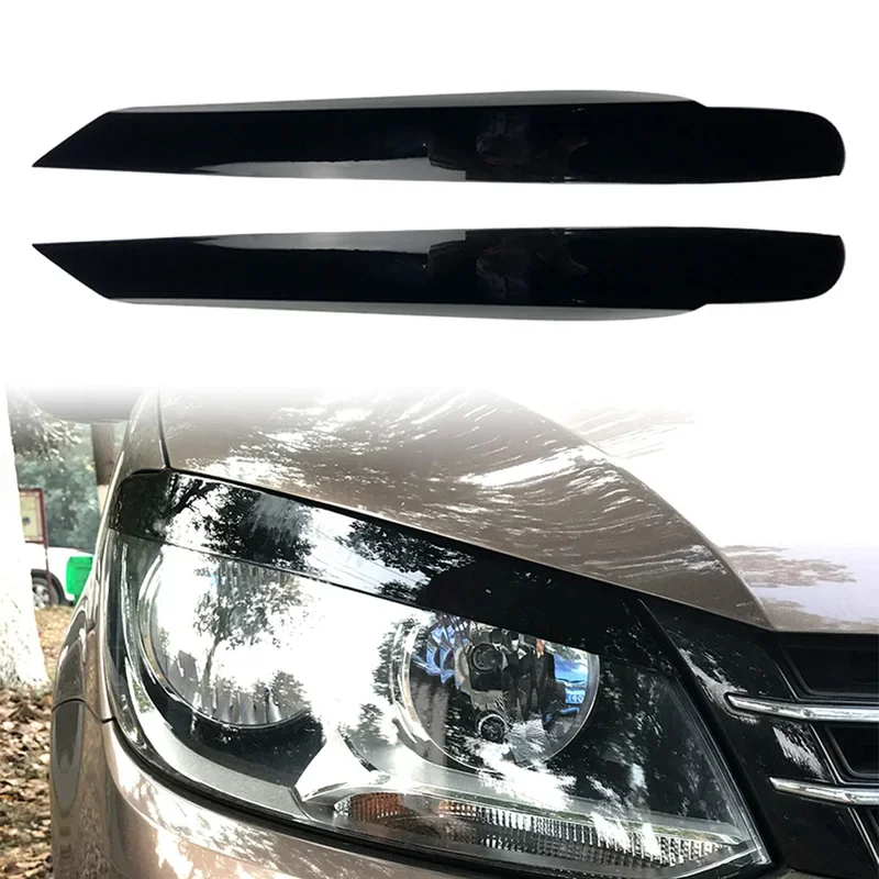 

2Pcs Front Headlight Eyelid Trim Cover Decoration ABS Plastic For Volkswagen Touran 2011 2012 2013 2014 2015