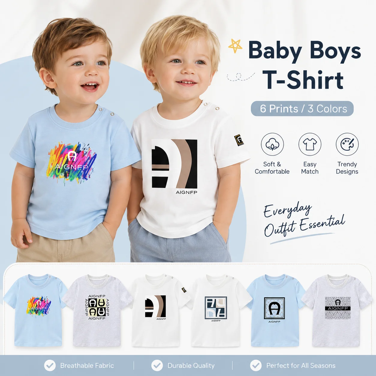 3M-3Y Baby Summer Clothes 2026 Newborn short sleeve Tees %100 cotton fashion letter print T-shirt Toddler Boys half sleeve Tops
