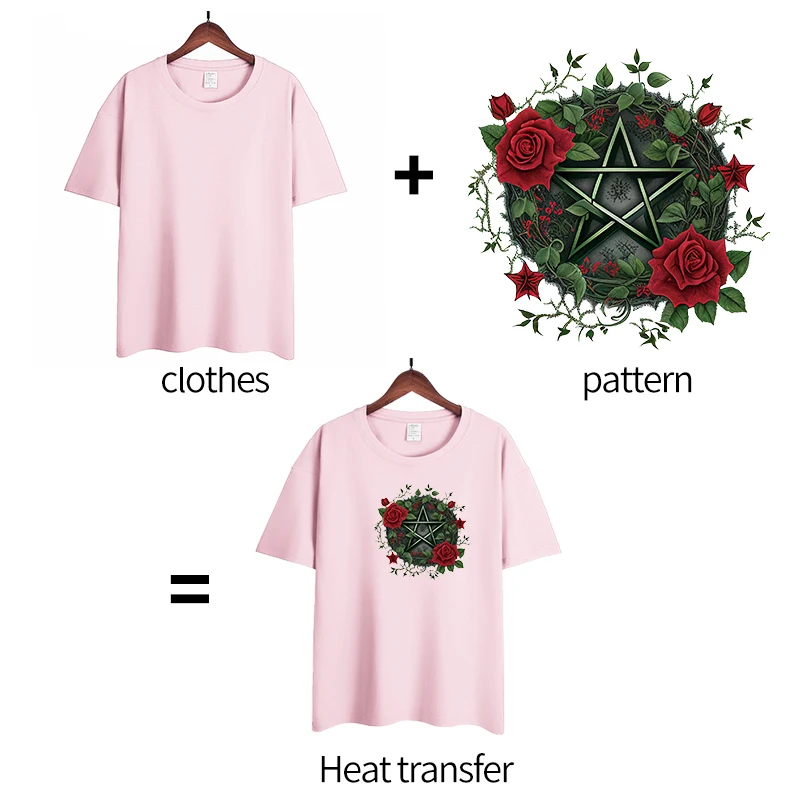 Fantastic DIY Pentagram Array Hot Stamping Clothing Heat Transfer Sticker Iron Ironing Washable T-shirt A-Levels Decoration