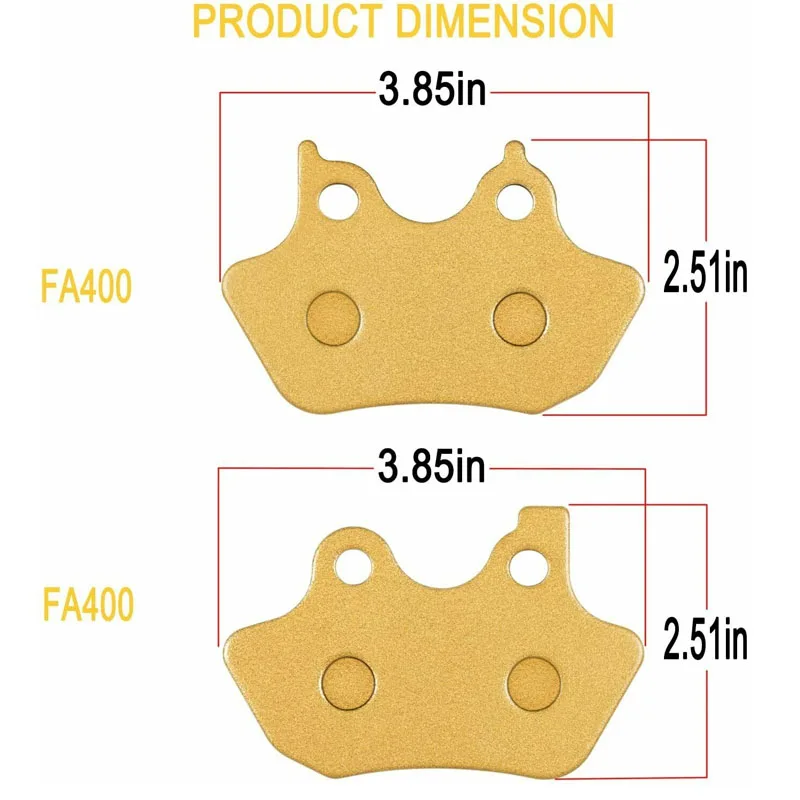 2 Front & 1 Rear Brake Pads FA400  Fit For Harley Davidson 2000-2007 V-Pads FLHT/FLHTi -3 Set