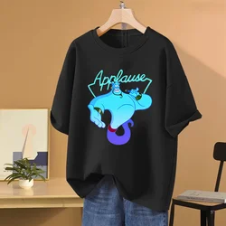 Disney Aladdin Aladdin's lamp print T-shirt Leisure Sports Street Harajuku Couple Student T-shirt