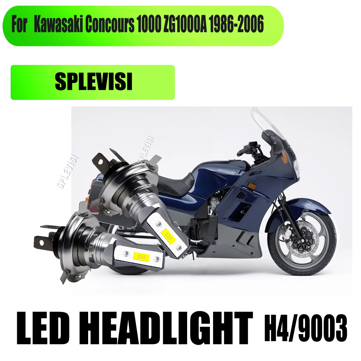 

9003 H4 Motorcycle LED White Headlight Direct & Easy Replacement For Kawasaki Concours 1000 ZG1000A 1986 1987 1988 1989-2006