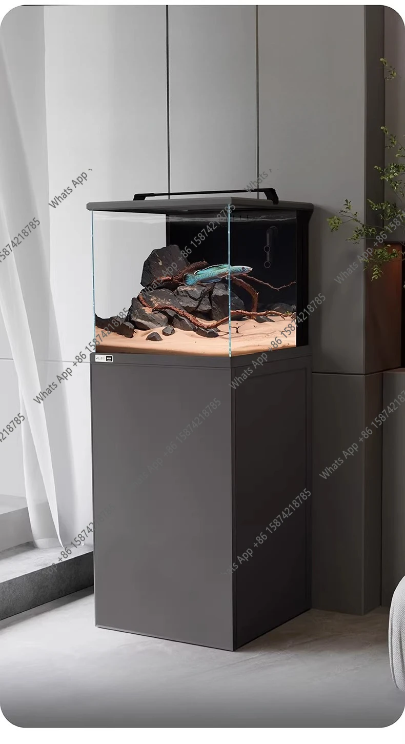 J Bottom Filter Modern Wind 2nd Generation Upper Cover Fish Tank Three-dimensional Fish Tank Glass Gold Crystal Five-wire Fish T