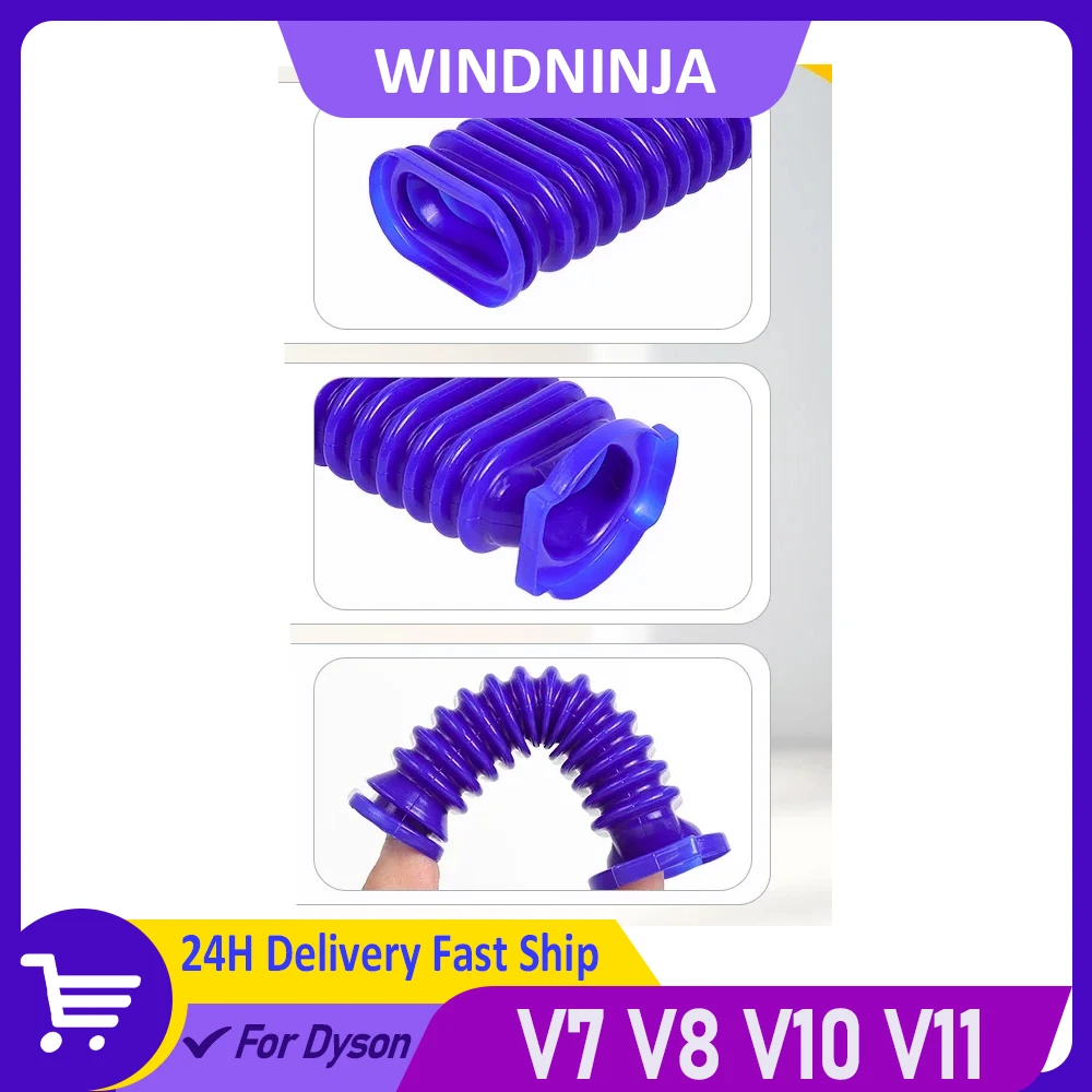 

Lower Duct Hose Soft Roller Flexible Soft Rubber Tube Drum Suction Blue Hose accessories for Dyson V7 V8 V10 V11 Vacuum Cleaner