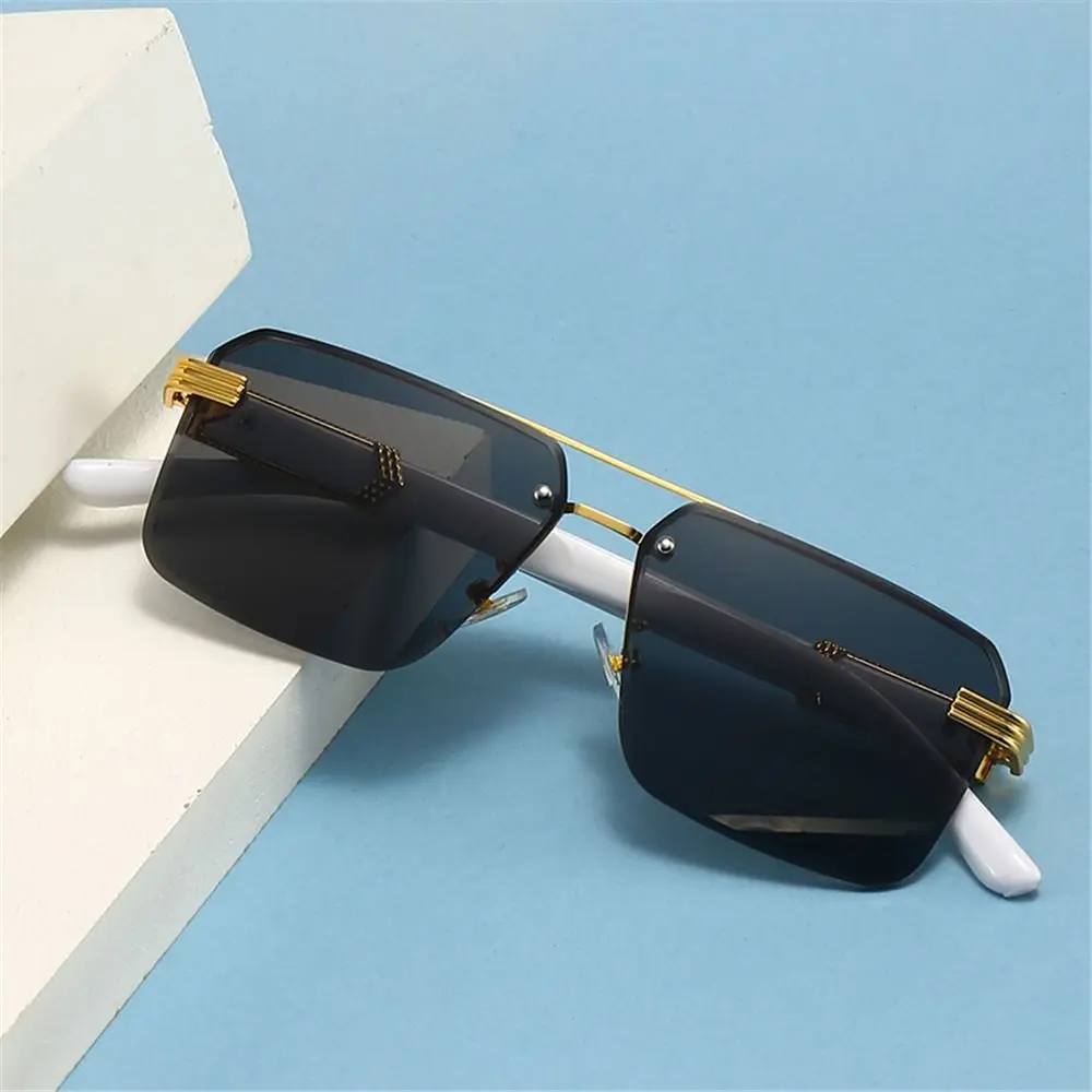 

Vintage Square Rimless Sunglasses for Men 2024 Luxury Frameless Sun Glasses Women Gradient Shades UV400 Cutting Lenses Eyewear