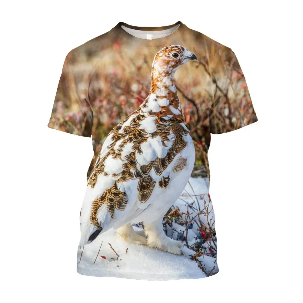 Summer Fashion Hunting Camo Bird graphic t shirts For Men New Outdoors Personality Printed Round Neck Short Sleeve Oversized Top