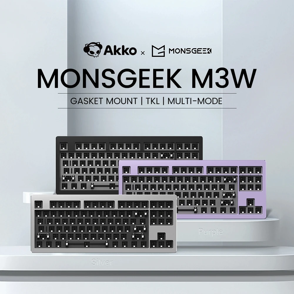 Akko Monsgeek M3W Multi-mode Barebone Kit TKL Mechanical Aluminum CNC Gasket-Mount Keyboard Hot-swap South-facing RGB Backlight