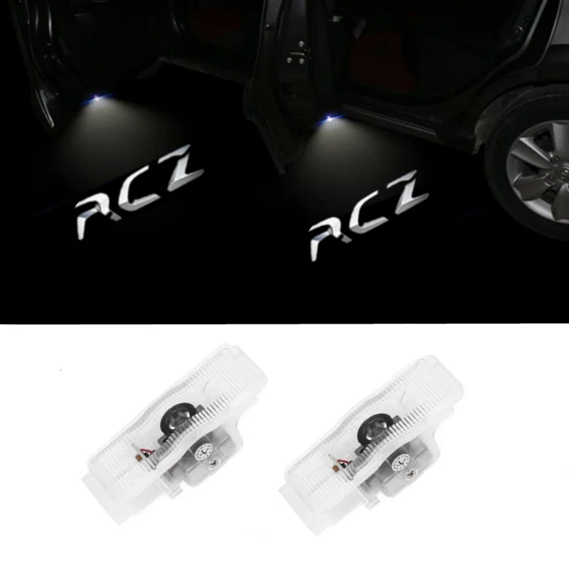 

2 шт., лампа с логотипом двери автомобиля, светодиодная лампа приветствия, проектор для Peugeot 408 508 RCZ C4L, лампы для срока службы
