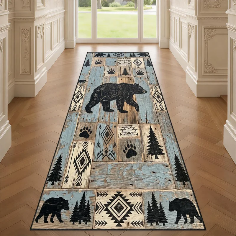 Tropical Flamingo Floral Long Runner Rug Exotic Palm Leaf Plumeria Print Non Slip Floor Mat Bohemian Indoor Decoration Carpet
