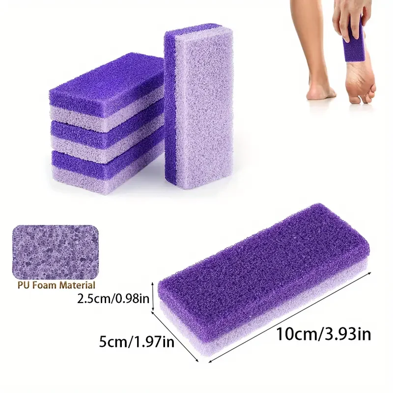 

3pcs Reusable Foot Pumice Stones Callus & Dead Skin Remover Dual Grit Pedicure Scrubbers for Smooth Feet Purple Nail Tool