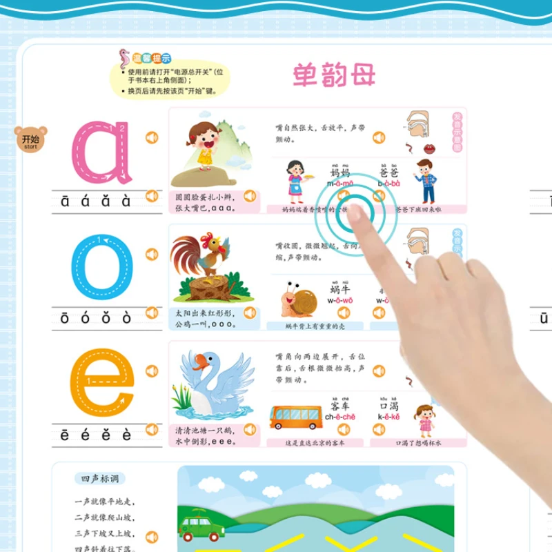 Imagem -04 - Pinyin e Personagens Chineses com Livros de Áudio para a Educação Infantil Aprendizagem Iluminação