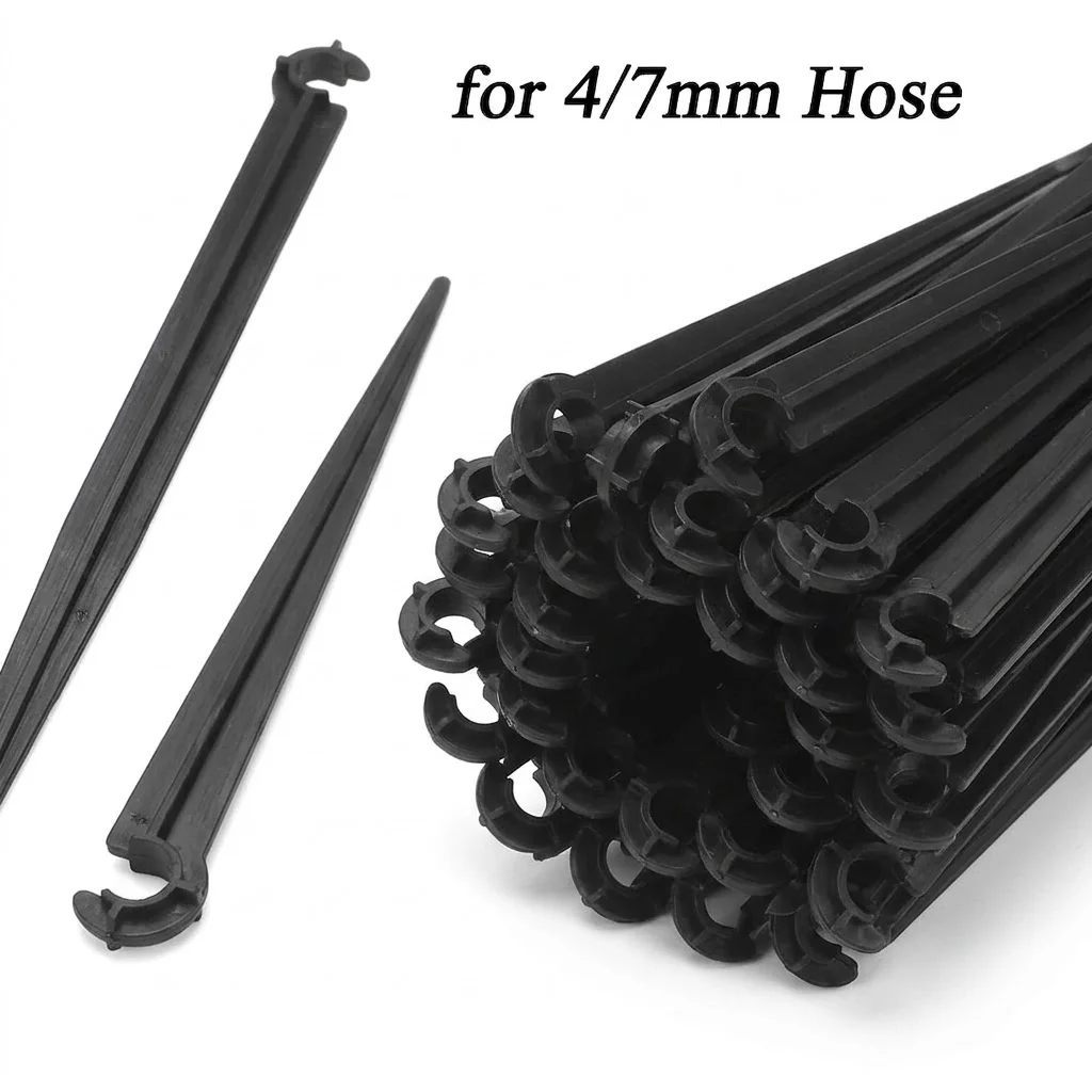 11cm 20cm Watering Fixed Stem Bracket Garden 1/4 Inch Hose Holder Stakes For 4 7mm Drip Irrigation Pipe Inserting Ground Support