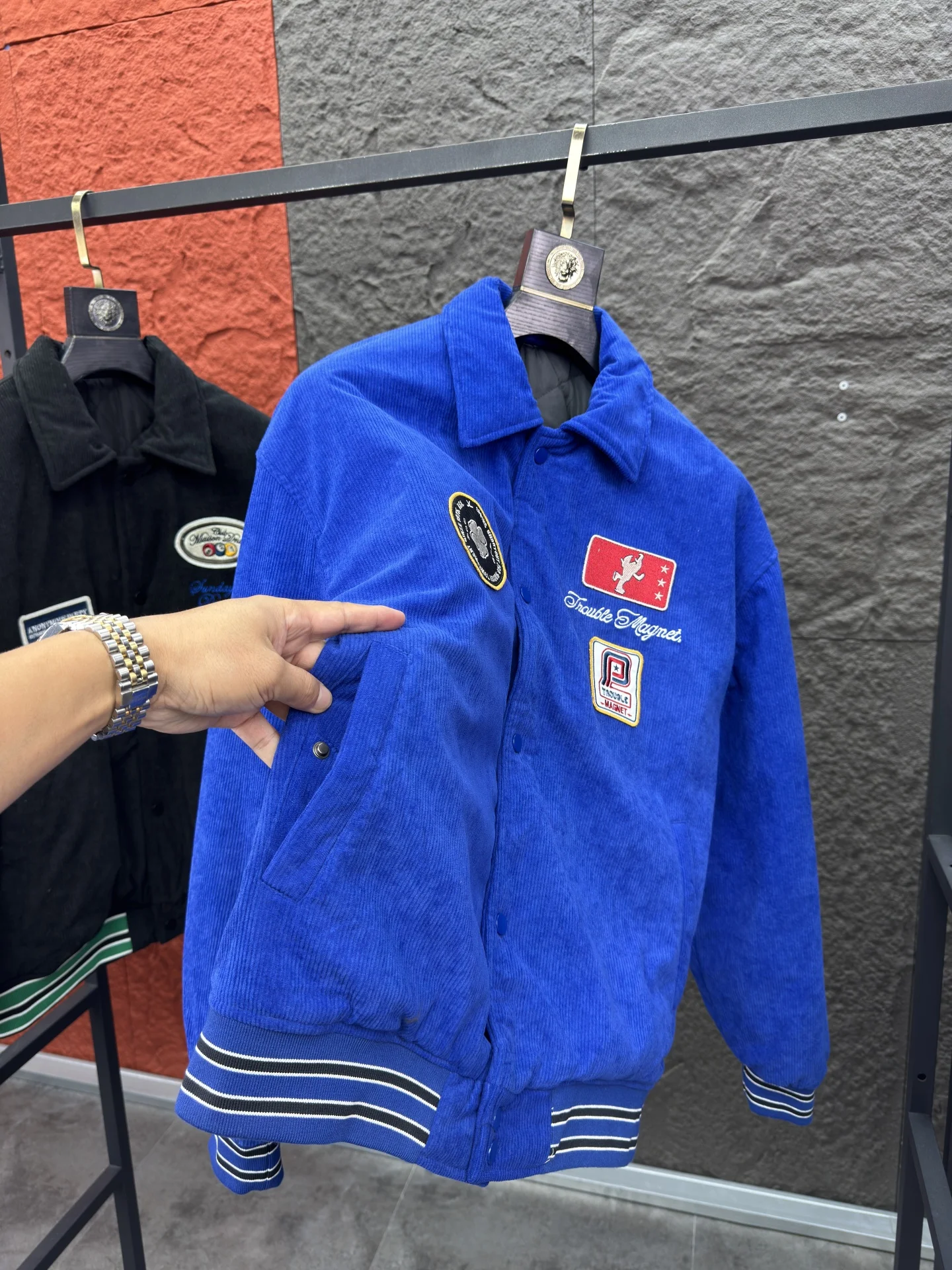 Svip American Sle سروال قصير البيسبول القطن Jaet الخريف الشتاء بدوره إلى أسفل طوق التطريز الطيران الدافئة معطف القطن عادية...