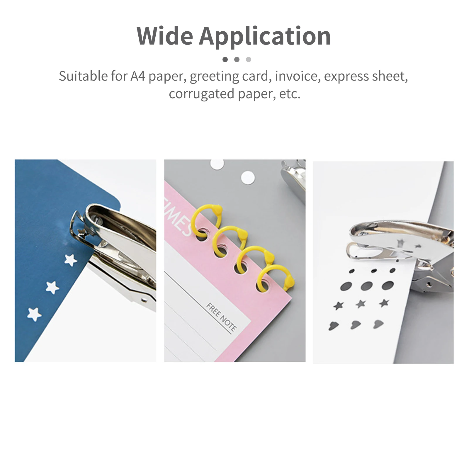 Hole Puncher Paper Heart Round Star Shape Metal Manual Scrapbook DIY Loose-Leaf Paper School Office Binding Stationery