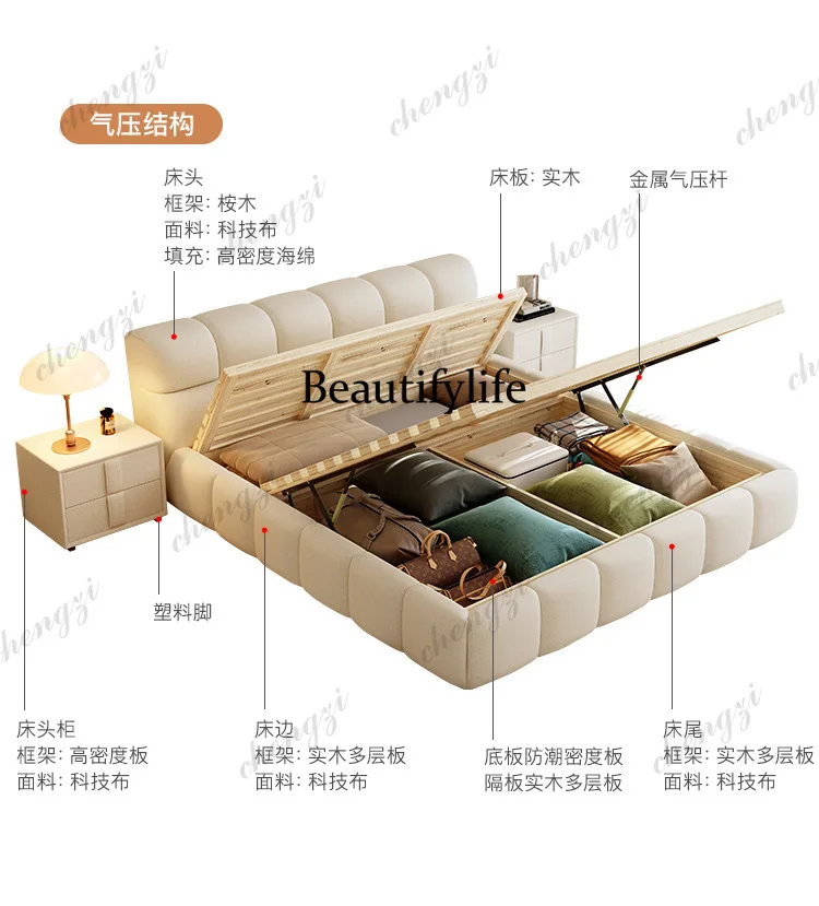 A74 Clearance Frame Double Bed Decoration Couples Wooden Headboards Double Bed King Luxury Letto Matrimoniale Furniture