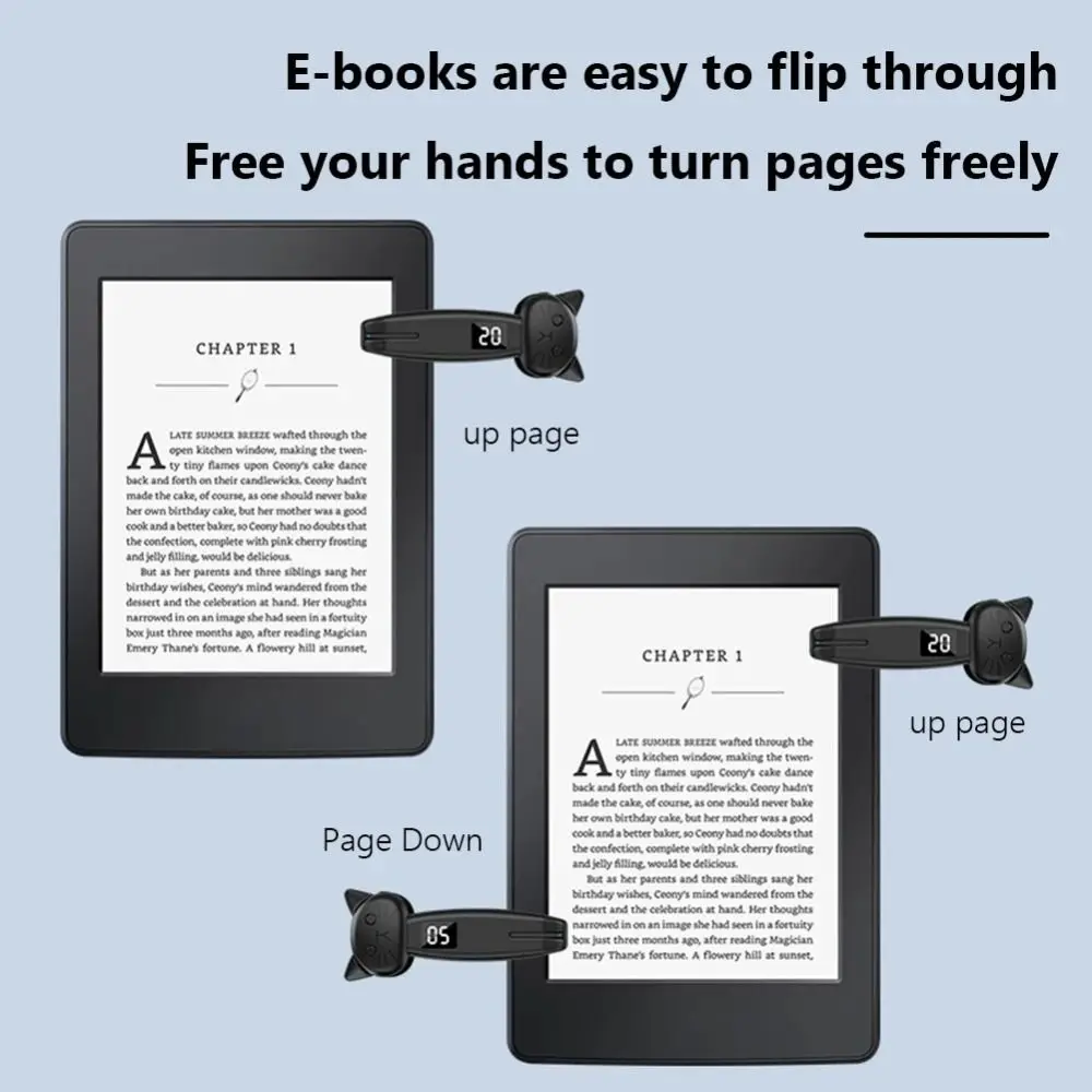 Bluetooth-Compatible Electric Auto Page Turner Mini Mute Phone Screen Tapper Portable ABS Auto Clicker for Kindle Paperwhite