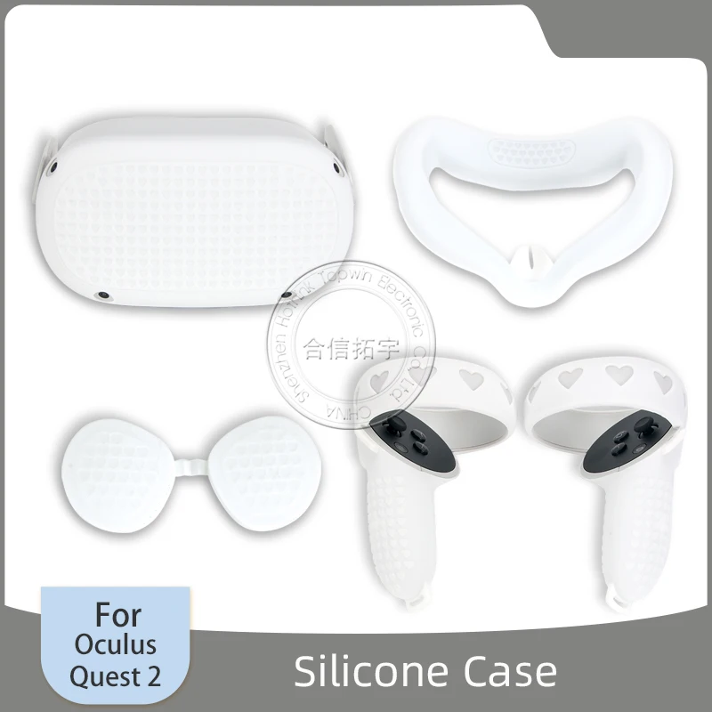 HOTHINK-Protector de silicona para casco, protector de protección para la cara, para Oculus Meta Quest2 VR, 5 unids/set/Set