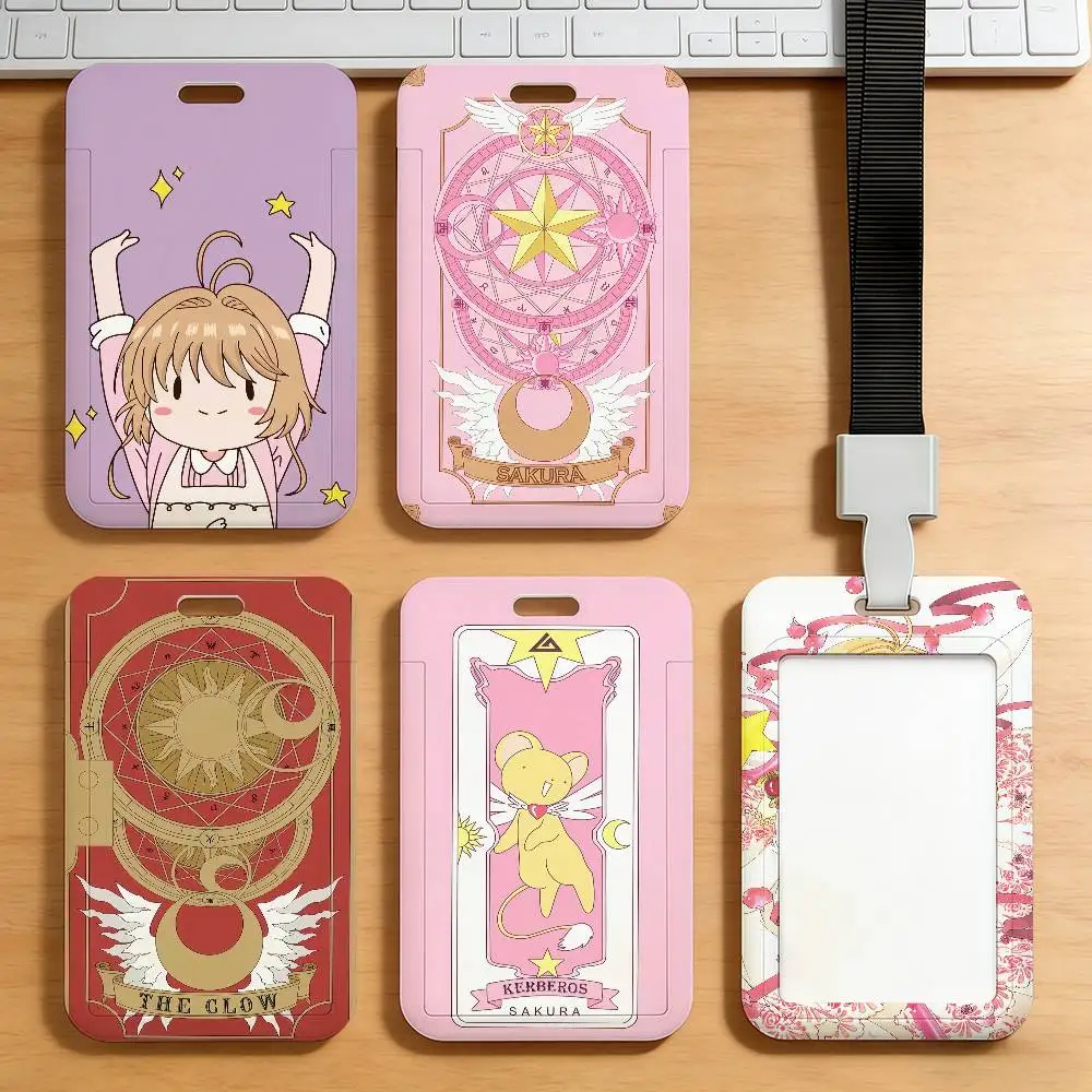 Schöner C-Cardcaptor Sakura Mädchen-Kartenhalter für Studenten, Campus-Essenskarten, öffentlichen Nahverkehr und U-Bahn