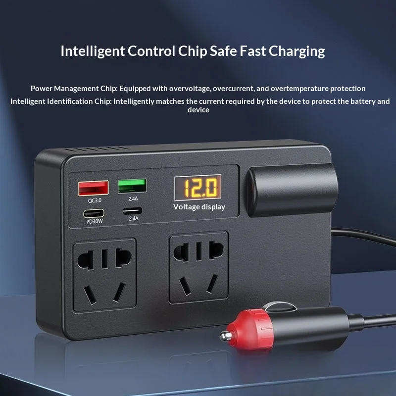 

Многофункциональный автомобильный инвертор, от 12 В/24 В до 110 В/220 В, универсальный преобразователь мощности для легковых автомобилей и грузовиков.