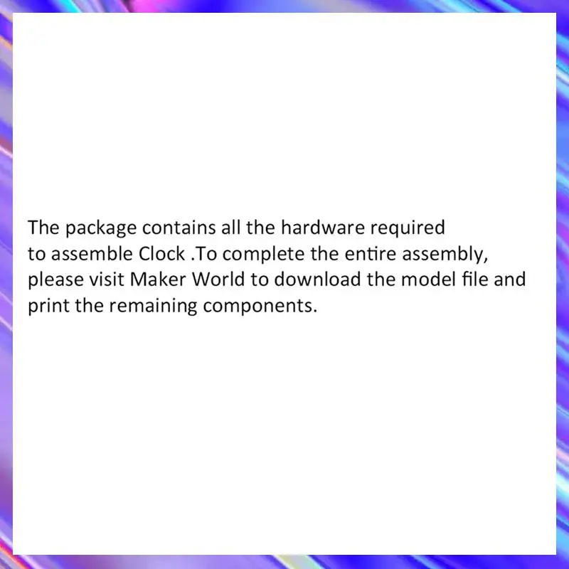 

2X For Bambu Lab 3D Printer DIY Creative Model Clock MH011 Components Kit For 3D Printing DIY Creative Gift