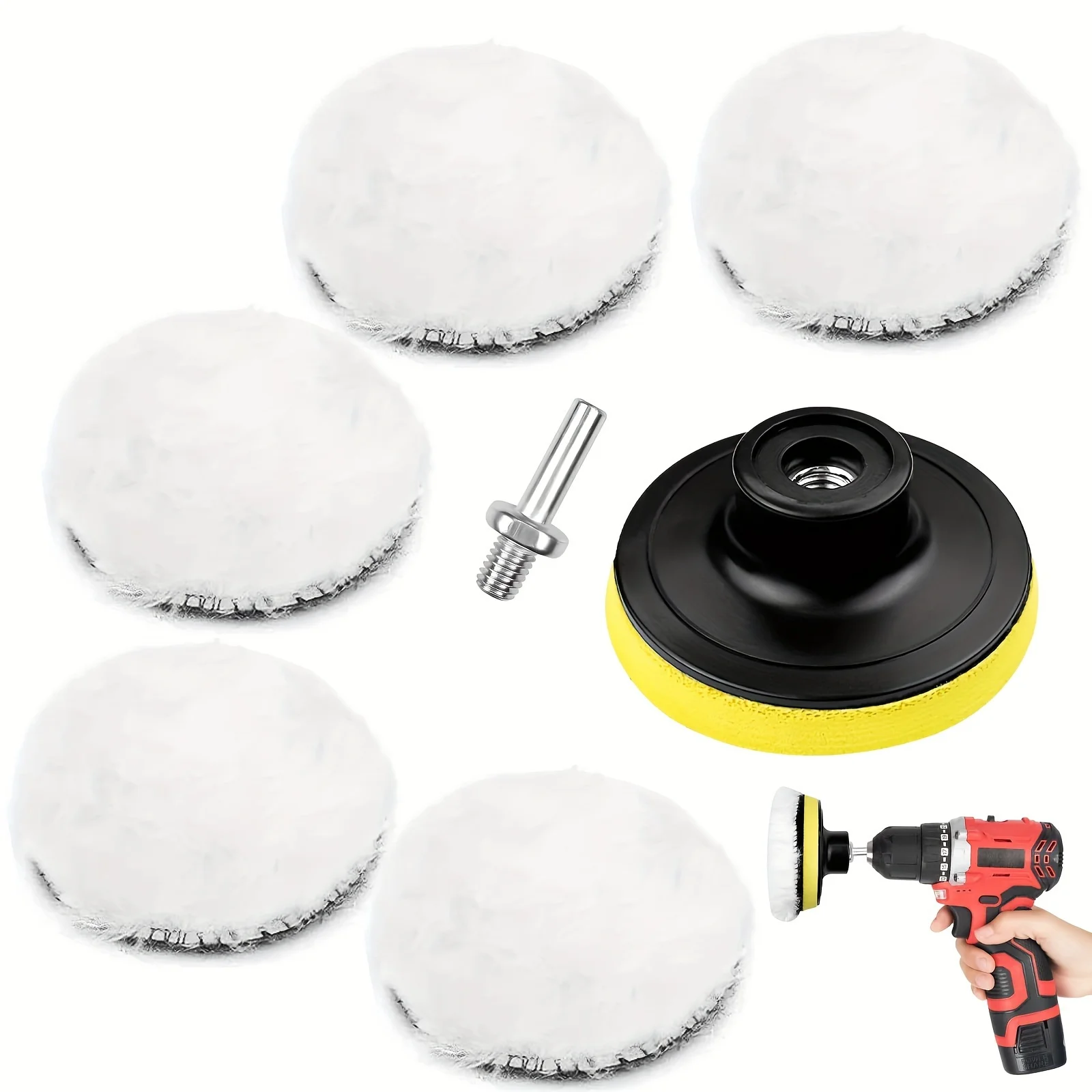 Car Wool Polishing Disc Car Waxing Polishing Buffing Tools 75mm Car Paint Care Polisher Pads Auto Beauty Accessories