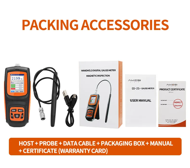 Aikesi Customizable Electromagnetic Field Meter Detector EMF Gauss Tesla Meter With OEM Support