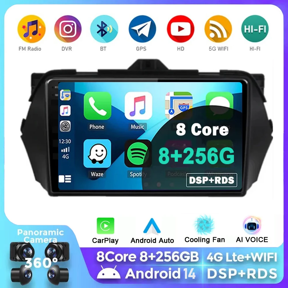 

Android 14 Car Radio For Suzuki Alivio Ciaz 2014 2015 2016 - 2019 Navigation GPS Multimedia Player Stereo WiFi+4G Carplay BT DSP