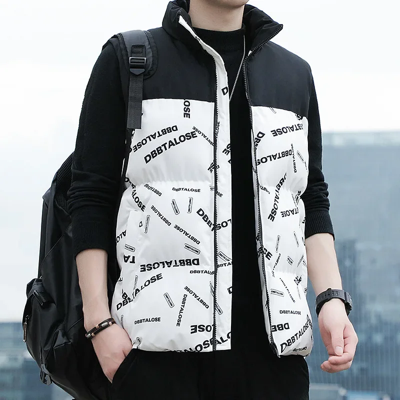 Men's Autumn and Winter Jacket Sleeveless Vest Warm Soft Vest Trend Coat Casual Sleeveless Vest Warm Vest Thickened for Men