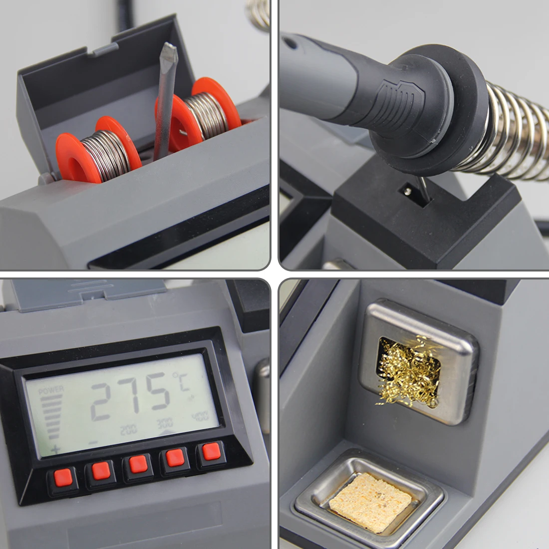 60W 48W LCD 디스플레이 온도 조절 가능 디지털 전기 납땜 인두 스테이션 (빠른 가열)