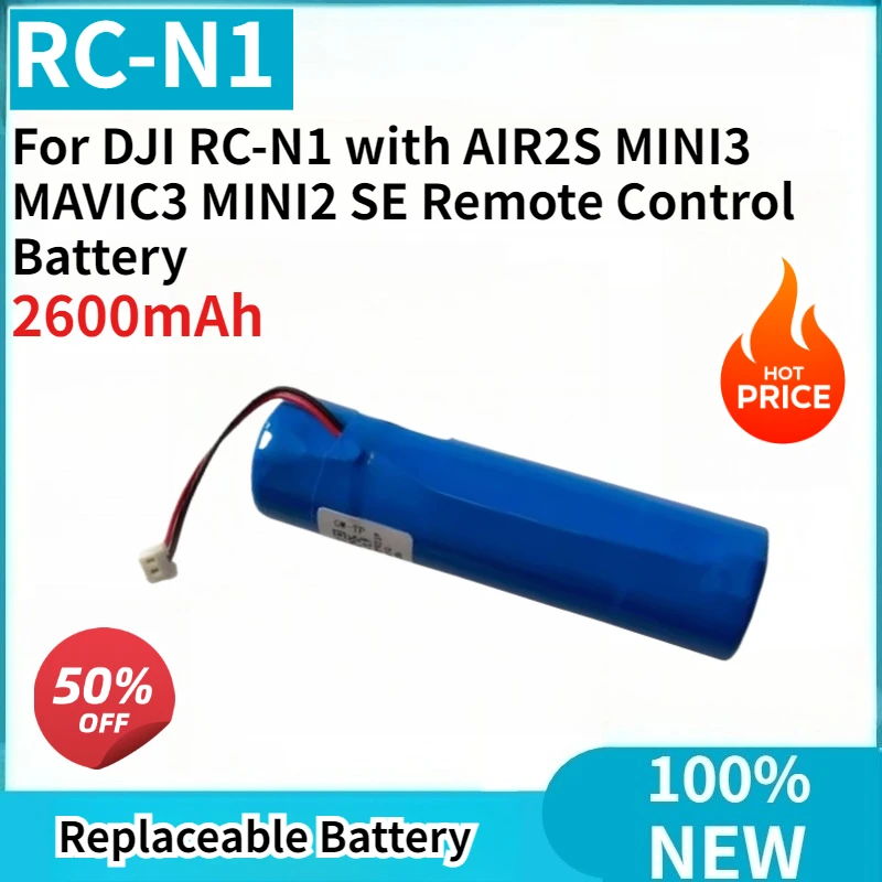 High Capacity Brand-New 2600mAh Replaceable Battery for DJI RC-N1 with AIR2S MINI3 MAVIC3 MINI2 SE Remote Control Battery