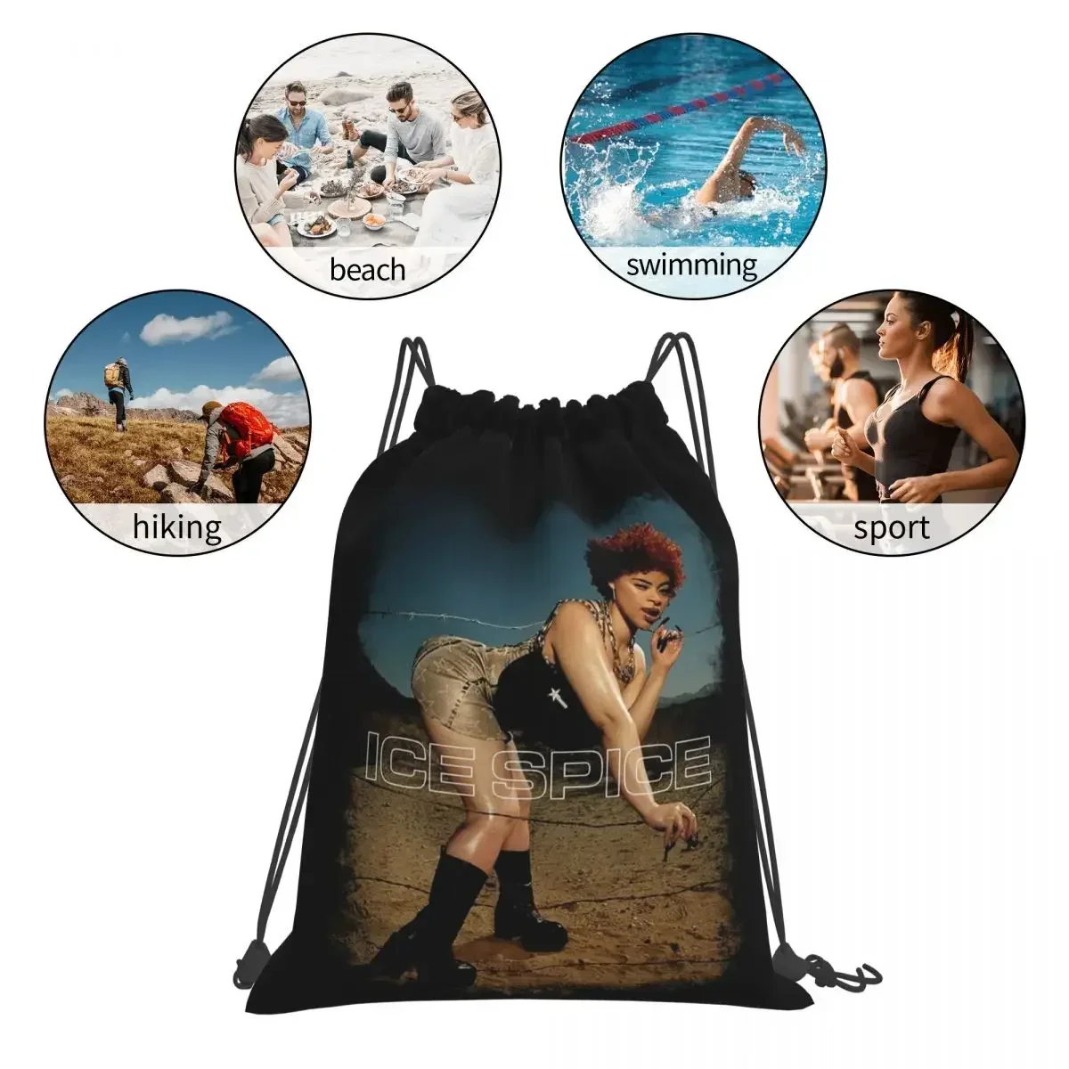 حقائب ظهر آيس سبايس متعددة الوظائف محمولة برباط، حزمة برباط، حقيبة رياضية للجيب، حقيبة كتب للسفر والمدرسة