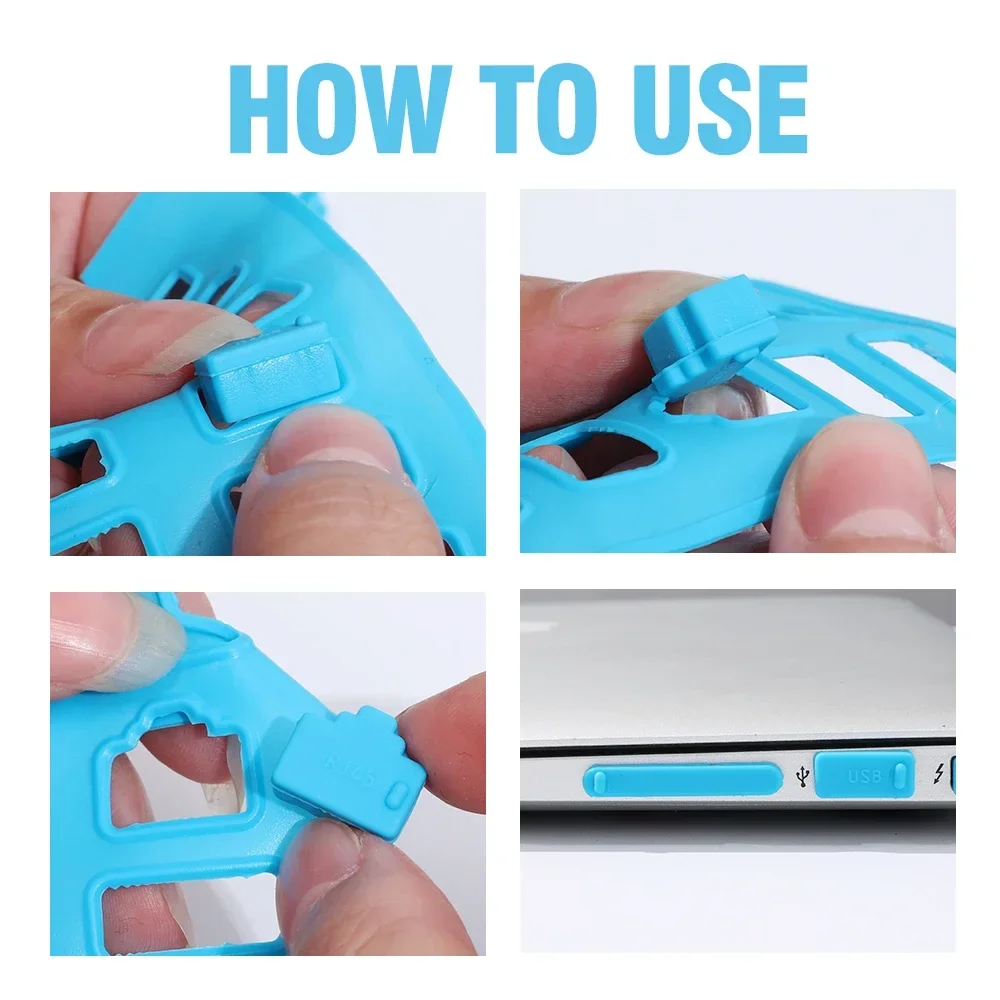Color Silicone Computer Anti-dust Plugs Stoppers Port Dustproof Covers for Notebook Laptop PC Computer USB RJ45 Port Dust Plug