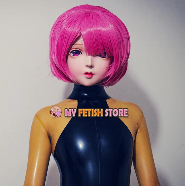 (KM104) Handmade Female Resin Crossdress Pretty Girl Full Head Lolita BJD Doll Mask Cosplay Kigurumi Mask Crossdresse