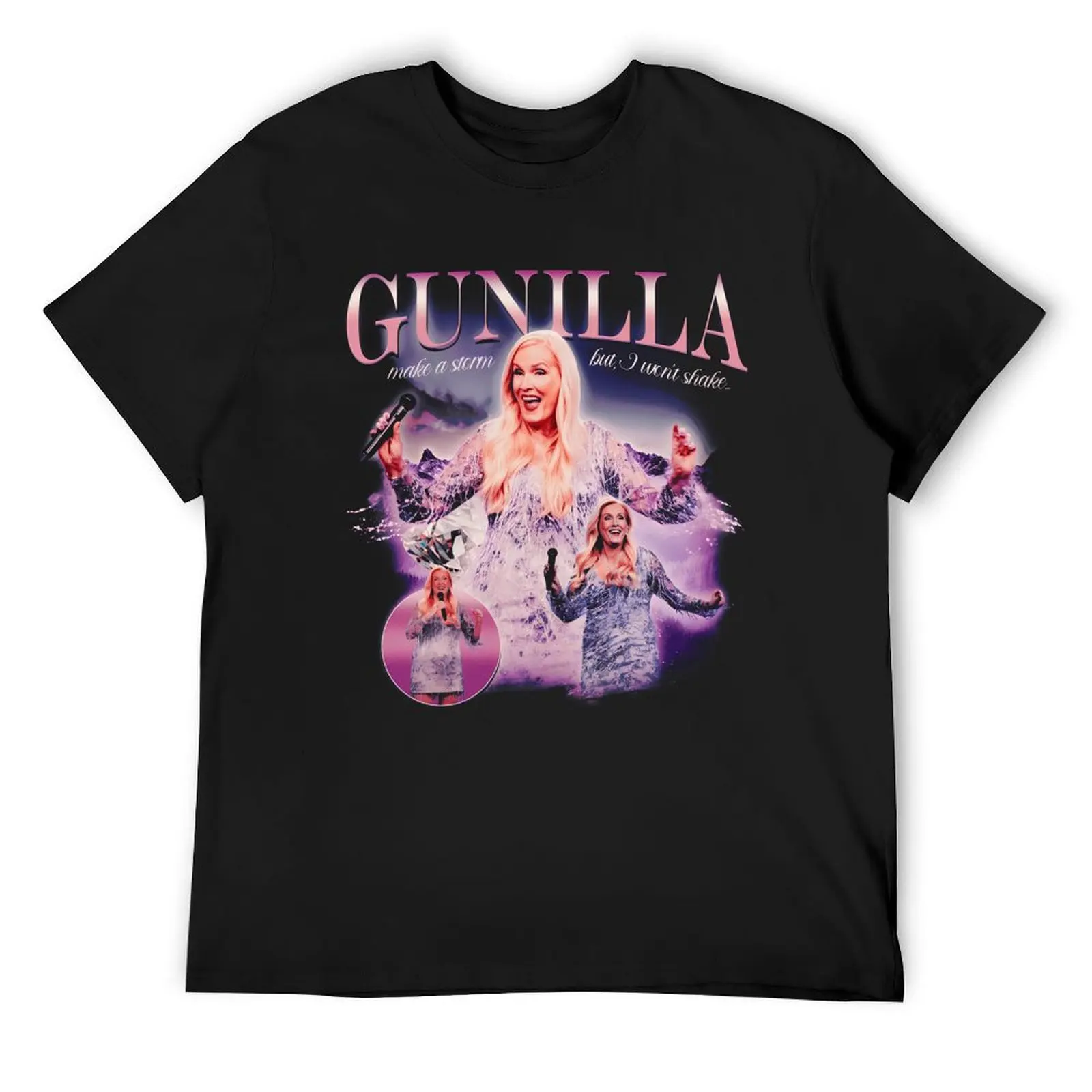 

Gunilla Persson I Won'T Shake (La La Gunilla) Melodifestivalen Eurovision T-Shirt summer 2025 heavyweights men workout shirt