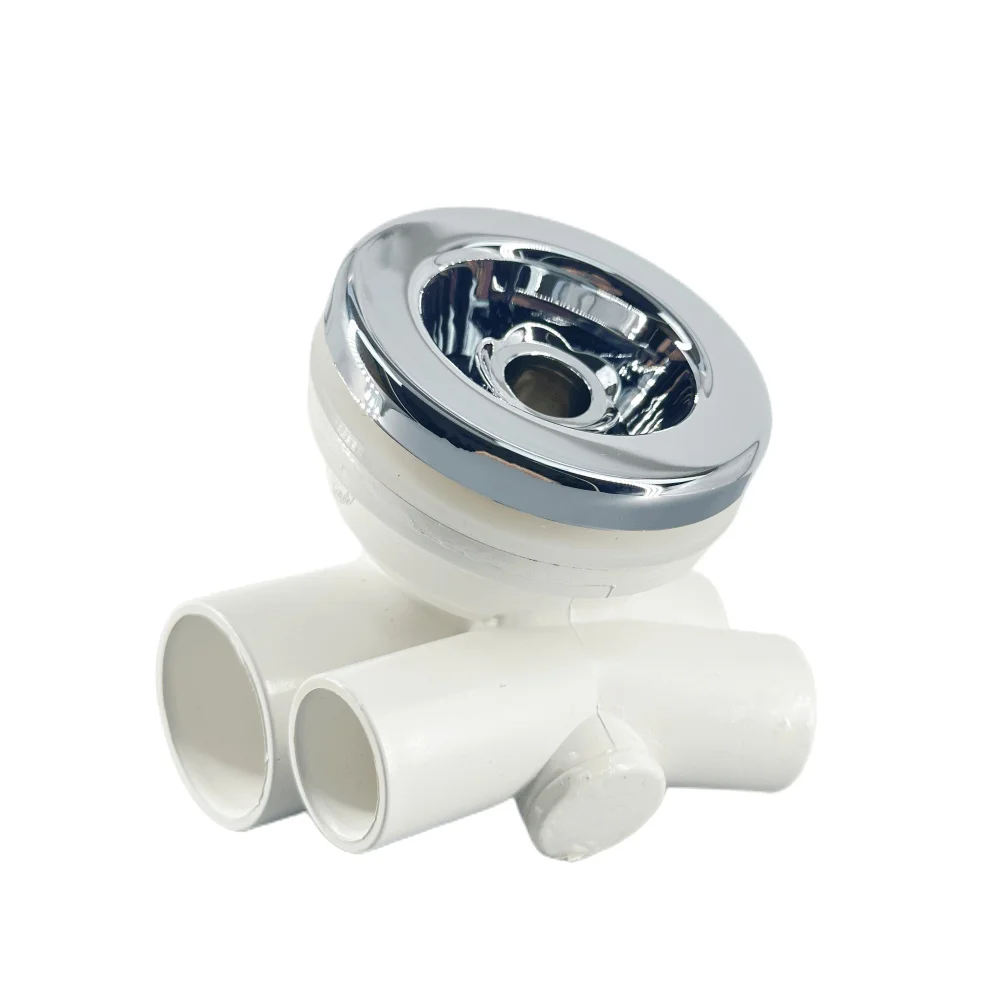 Tappo cromato in ABS Base a forma di V in PVC Copertura da 80 mm Ugello a getto d'acqua da 32 mm Ugello a bolle per vasca da bagno per massaggio Ugello a bolle d'acqua per vasca idromassaggio