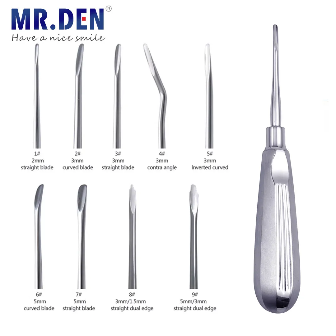 MR DEN-Extrator Dental Minimamente Invasivo com Punho De Metal, Faca De Extração Autoclavável, De Alta Qualidade