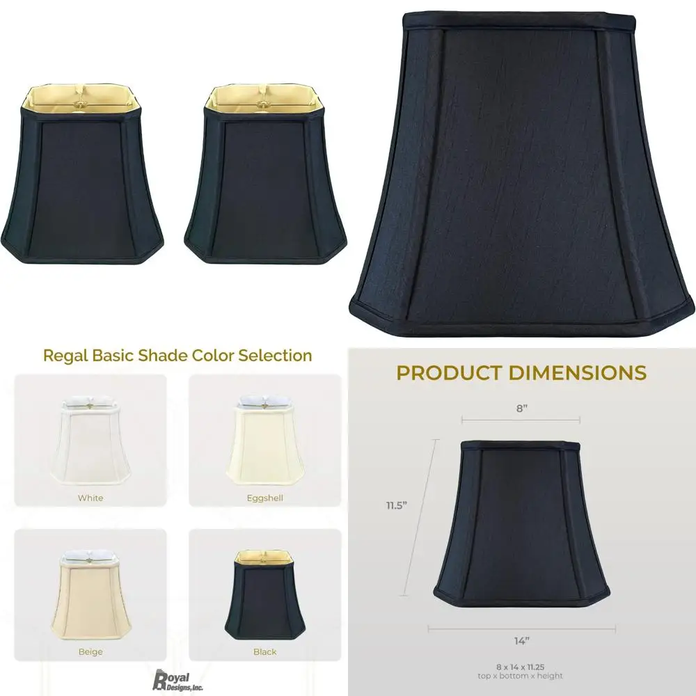 

Базовые абажуры с квадратным вырезом и колокольчиком, 8x14x11,25, черный с золотом, 2 шт., большой размер, аксессуары для домашнего освещения