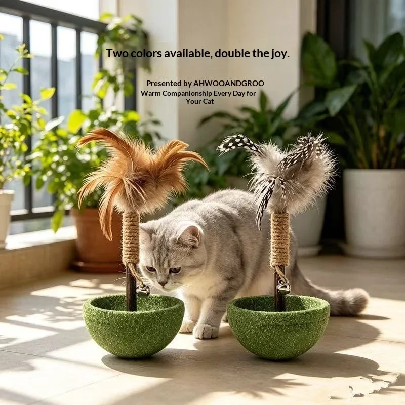 Katzenminze-Tumbler Selbstspielzeug für Katzen, Beißstab und Teaser-Stab, Interaktives rotierendes Spielzeug zur Linderung der Langeweile bei Kätzchen und Katzen – Detail 1
