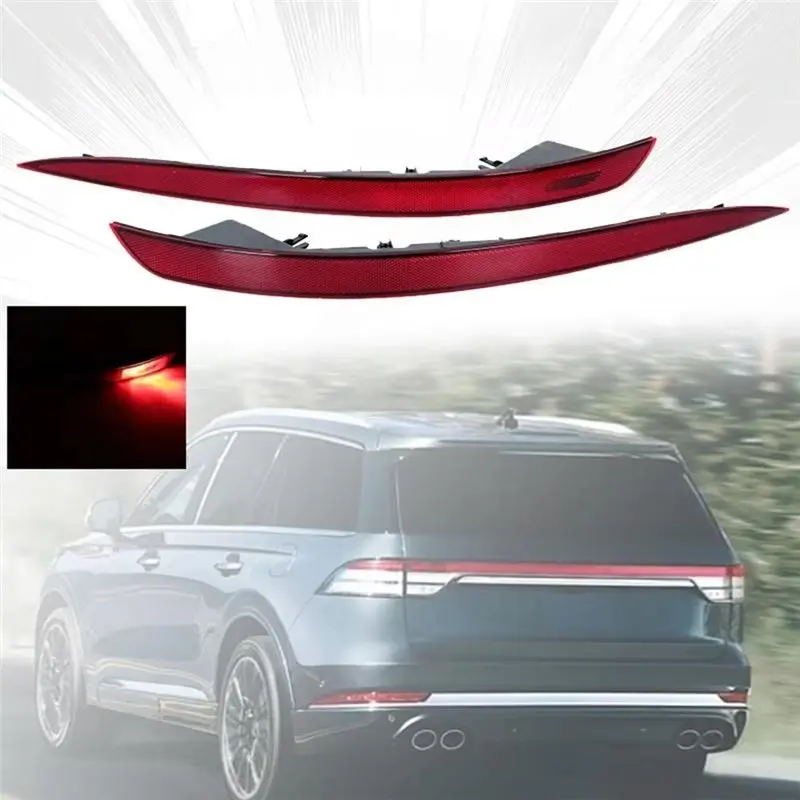 1Pair Rear Bumper Reflector Light Warning Lamp For Lincoln Aviator-A99D