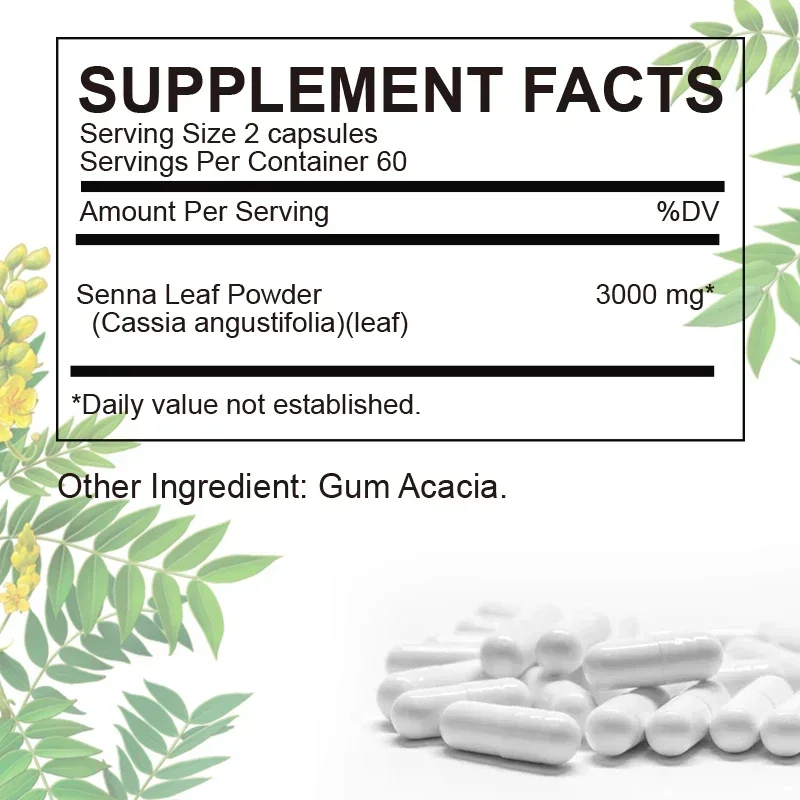 Natural Senna Capsules - Promote Intestinal Cleansing and Detoxification, Relieve ConstipationSupplements