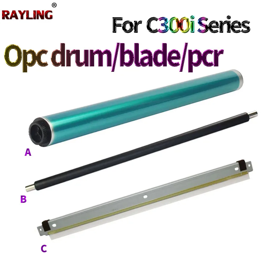 4X Opc Drum/Drum Clenaing Blade/Primary Charge Roller For Konica Minolta BH C300i C360i C250i C450i 550i C650i C7130i ADC C309