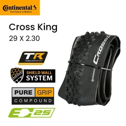 Cross King MTB 29x2.3 Tubeless Folding Tyre 3/180 TPI 54PSI Bicycle Mountain Tire Shieldwall System E-25 Continental White Logo