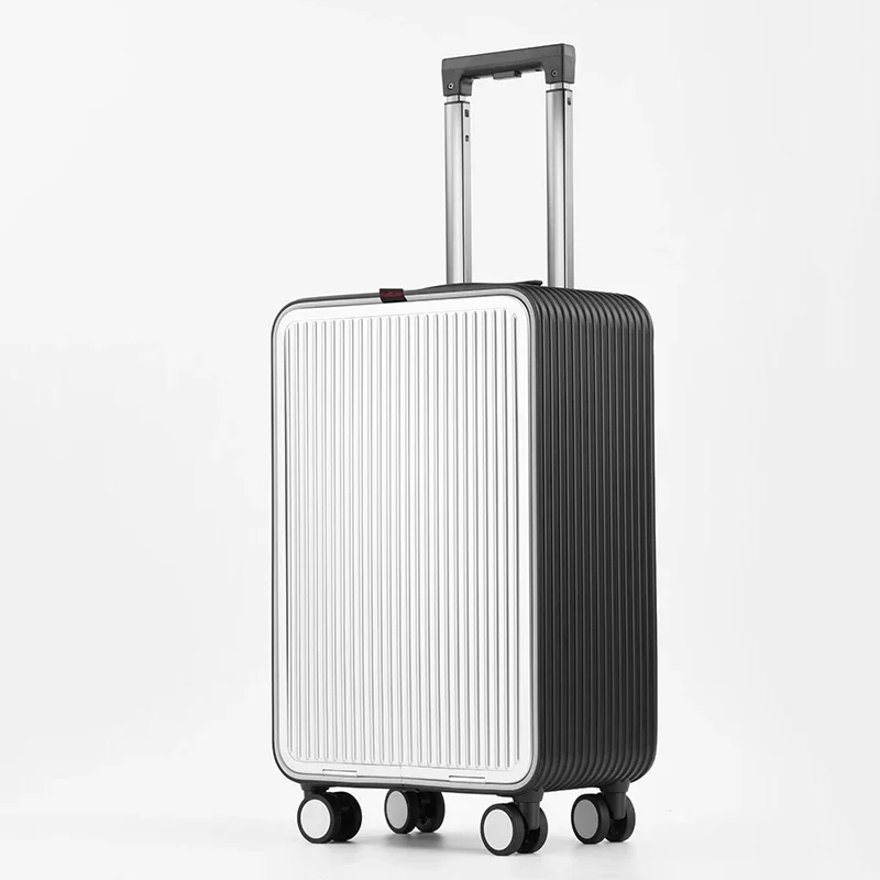 All-aluminum high quality travel luggage 20 inch 24 inch trolley suit front opening large-capacity carry on trolley