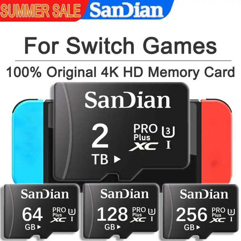 2TB SD Card For Nintendo Switch Micro TF SD Card 1TB 128GB 256GB 512GB Flash Memory Card For Nintendo 64 Game