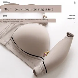 Woman Skin Friendly Safe Bra Padded Lift Push Up Bra with Rhinestones Decor Exercise and Offers Back Support