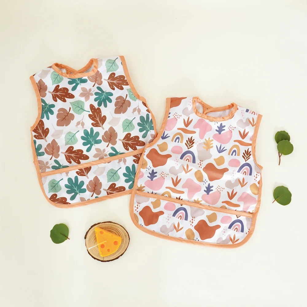 

2 шт., легко чистящиеся нагрудники для кормления для младенцев и малышей, многоцветный, милый и стильный дизайн, для всех сезонов, для использования в помещении и в путешествиях